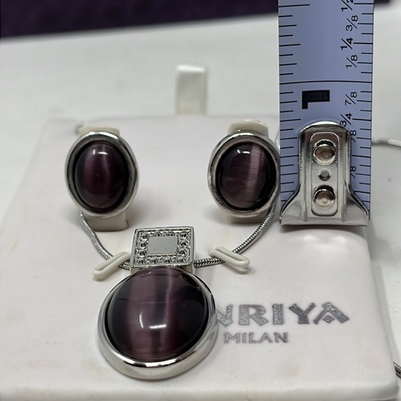 ANRIYA MILAN PURPLE OPAL COLLECTION WATCH BRACELET EARRINGS NECKLACE - Picture 11 of 12